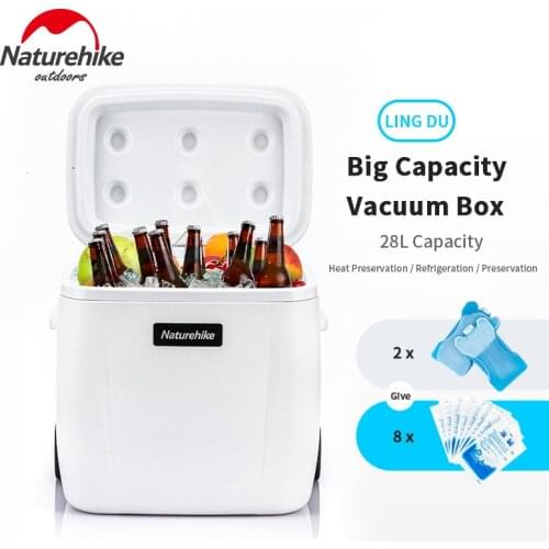 Naturehike Pull Rod Food Preservation Box 28L Large Capacity Portable Fishing Car Food Refrigerator Travel Picnic Supplies