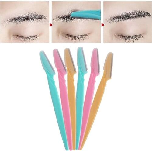 6Pcs Professional Eyebrow Shaping Razor Knife Shaper Blade Facial Hair Trimmer Remover Shaver Cosmetic Brow Knife Makeup Tool