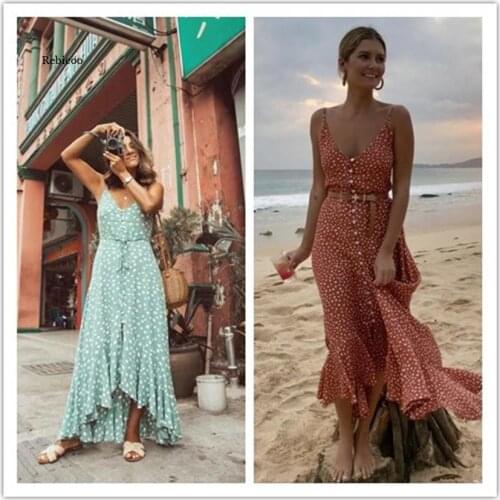 Летние платья в горошек Rebicoo China At AliExpress