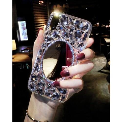For Samsung A3 A5 A7 2017 A9 A8 A6 PLUS A50 A70 A80 Luxury Bling Crystal Diamond Mirror Soft Silicone Phone Case