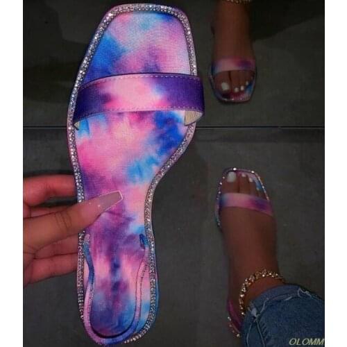 Spring/summer new printing bright women 2020 sandals outdoor wild casual sandals flat beach slippers non-slip durable home back