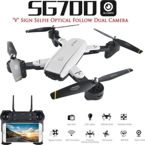 SG700 RC Qudacopter with WiFi FPV Camera Foldable Selfie Drone 6-Axis Gyro Altitude Hold Headless RC Helicopter VS E58 XS809HW