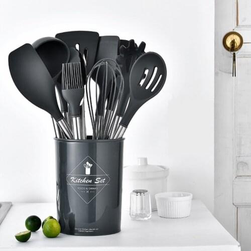 Silicone Kitchenware Non-stick Cookware Cooking Tool Spatula Ladle Egg Beaters Shovel Spoon Soup Kitchen Utensils Set