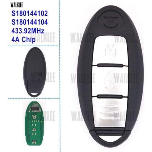 WALKLEE Smart Remote Key suit for Nissan NISSAN Qashqai J11 X-Trail T32 S180144102 or S180144104 433.92MHz Pulsar C13
