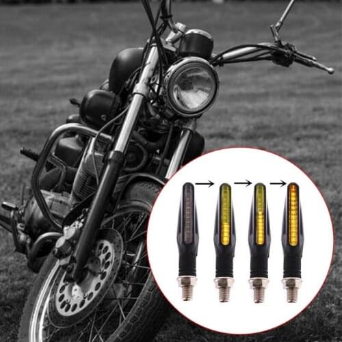 Super Bright ABS Motorcycle Indicators Flowing LED Turn Signal Lights for Motorbike Scooter Quad Cruiser Off Road Yellow