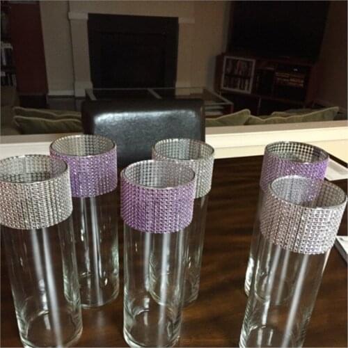 Wedding acrylic Bridal Party Bouquet Holders Bling wedding Vases 6pcs/lot wedding decoration wedding table centerpiece