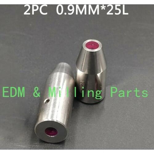 2PCS CNC EDM Drilling Puncher Part Wire Cut Drill Ruby Electrical Guide ID 0.9MM*25MM For EDM Wire Cut Ruby Electrical Mill Part