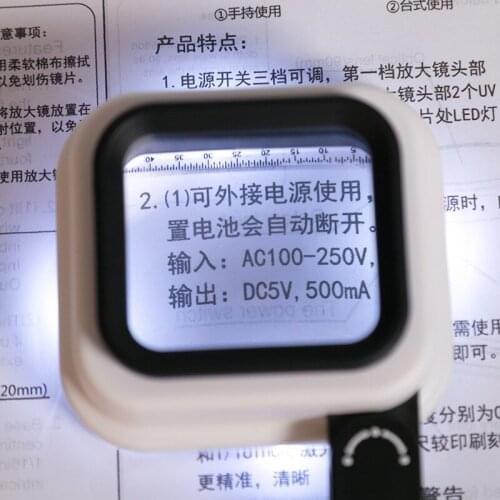 Magnification 10x 15x Foldable Scale Handheld Magnifying Glass with Led UV Lights Portable Lighted Newspaper Helpful Magnifier