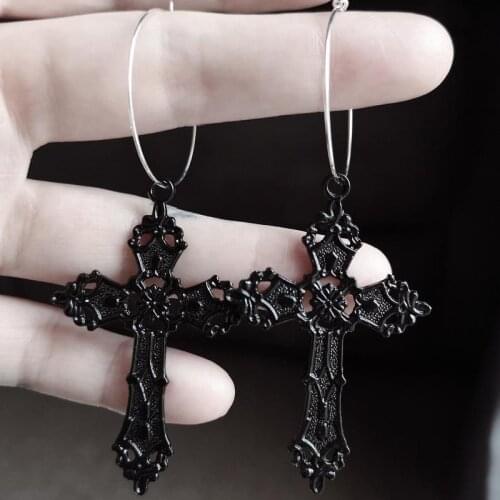 Victorian Gothic Cross Earrings Grunge Punk Witch Alternative Crucifix Goth Statement Creativity Jewelry Fashion Women Gift New