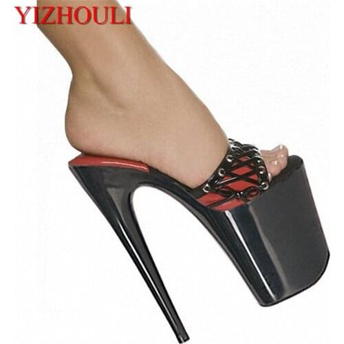 20cm Waterproof platform sandal high heels with appeal, thin and sexy shoes, nightclubs Dance Shoes