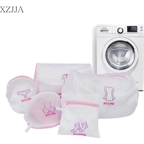 XZJJA 1PC Thickened Laundry Bags Women Bra Socks Shirt Underpants Lingerie Zipper Mesh Bag Washing Pouch Clothes Protector Case