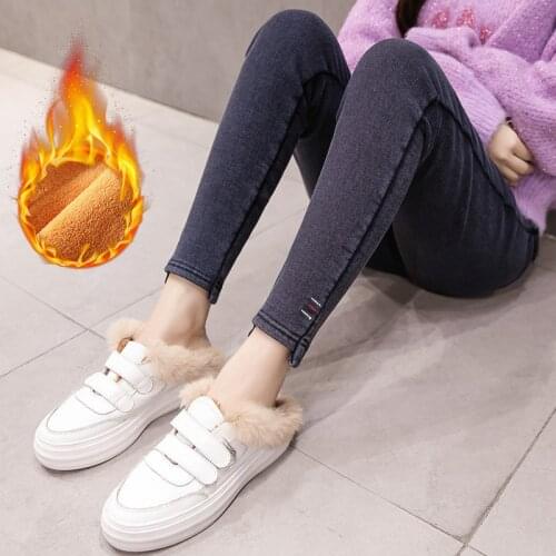 Winter Warm Maternity Jeans Velvet Thicken Pencil Pants For Pregnant Women Clothes Skinny Denim Jeans Leggings Pregnancy Pants