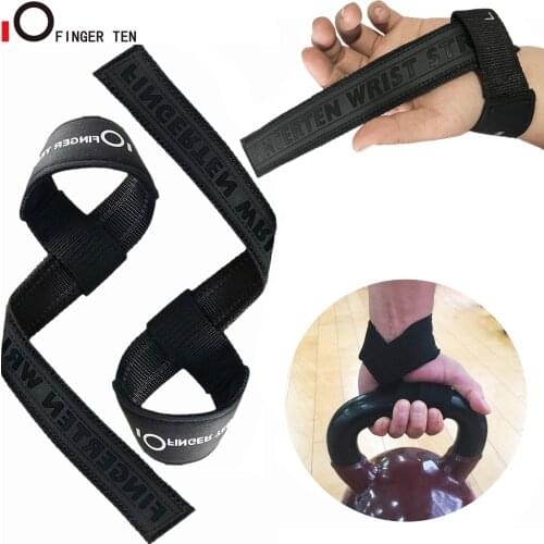 Weight Lifting Straps Gym Sports Fitness 1 Pair Wrist Belt Strap Hand Support Black Body Building Training Protection Barbell