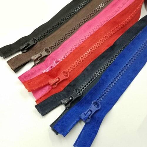 10pcs/lot Cheap #5 Resin Zipper Black 70CM Single Open End Blue Sapphire Red Rosy Zippers Bulk Jacket To Sleep Accessoories