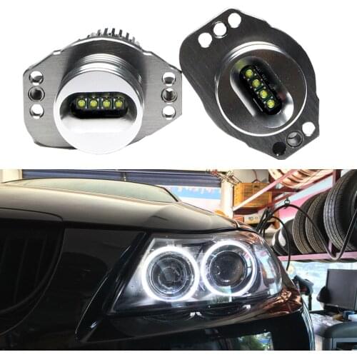 2*20W 40W LED Marker Angel Eyes Halo Light High Power CREE LED Chips XENON White for BMW E90 E91 12V Canbus Car Styling