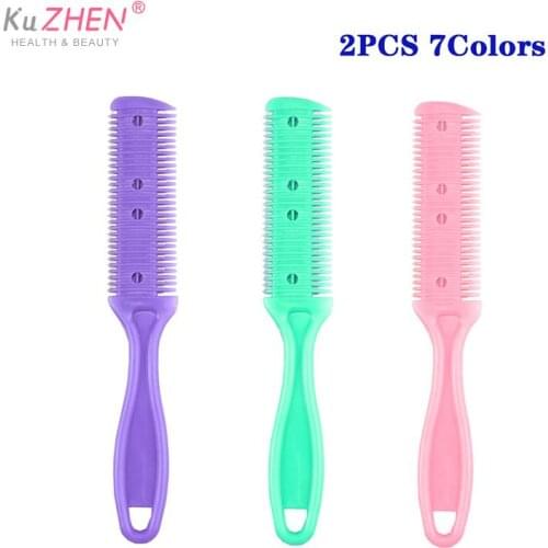2pcs Magic Combs Hair Cut Styling Barber Scissor Razor Magic Blade Comb Hairdressing Tool Kit Double-Sided Knife Hair Scissors