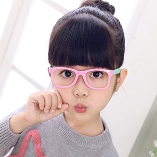 2021 Anti blue Light Kids Glasses Children Square Optical Frame Eyeware Boy Girls Square Computer Transparent Eyeglasses UV400