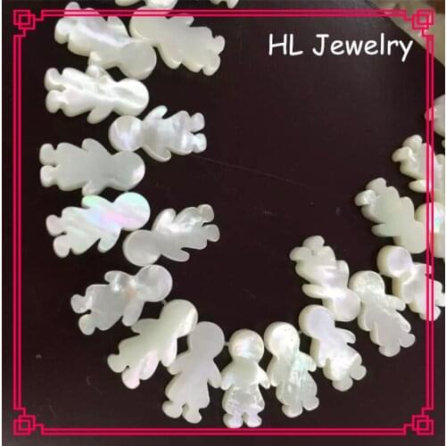 50PCS/Lot 8*14MM White Boy Shape Pearl Shell DIY Jewelry