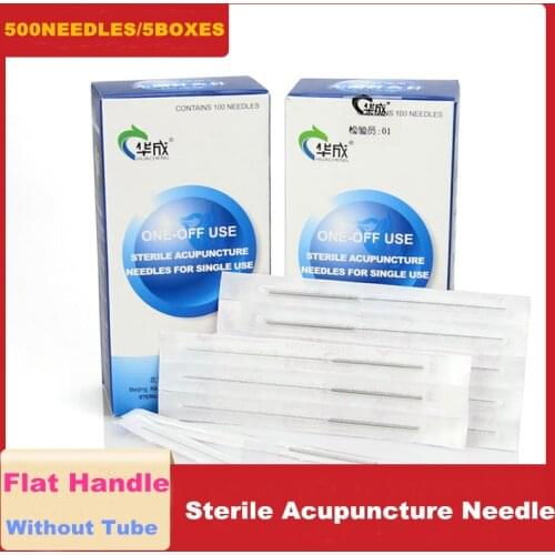 5Boxes-500 Chinese Traditional Disposable Sterile Acupuncture Needles Without Tube ZhenJiu Meridian Physiotherapy Relief Pain