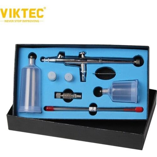 Viktec Dual-action Airbrush 7cc Mini Spray Gun Air Brush for Cake Decoration Makeup Tattoo Car Art DIY Tool 0.2mm0.3/0.5mm