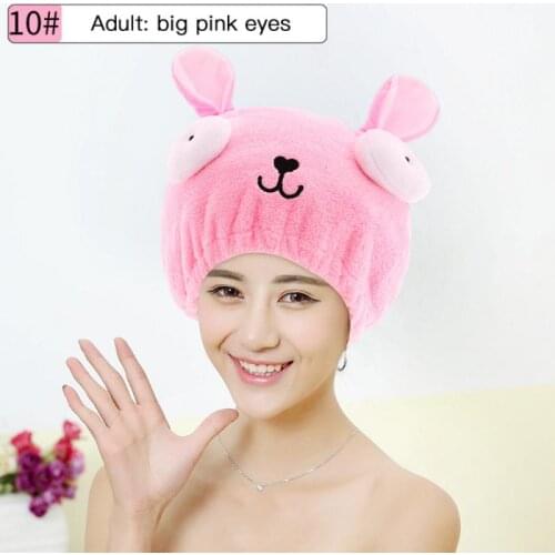 Bathroom Accessories Microfiber Shower Cap For Kids Cartoon Hair Quick Dryer Towel Bath Wrap Hat Turban Dry Shower Cap Hair Tool