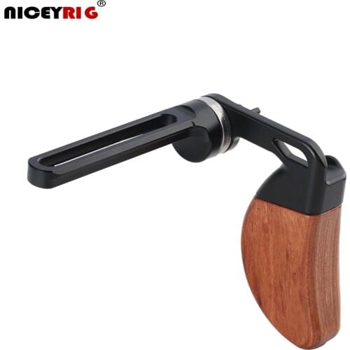 Niceyrig Side Wooden Handle (Left) with Arri Rosette Mount Top Nato Rail for RED DSMC2/Weapon/Epic-w/Scarlet-w/Raven/Kinefinity