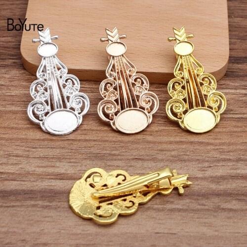 BoYuTe (5 Pieces/Lot) 28*52MM Metal Alloy Lute Welding 35MM Iron Hair Clip Diy Hair Accessories Handmade Materials