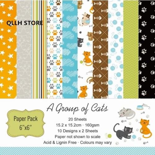 LOVELY CAT Scrapbooking paper pack of 20 sheets handmade craft paper craft Background pad A2