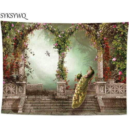 Flower porch tapestry forest decoration mariage boheme wall carpet home decor bohemian wedding decoration blanket