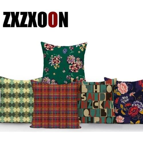 Polyester Nordic Style Geometric Flower Decorative Pillows Decor Home Decor Farmhouse Pillow Cushion Cover for Living Room