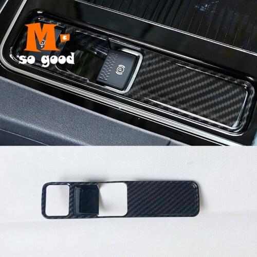 For Jaguar XF XE XFL F-PACE 2016 2017 2018 accessories ABS Carbon Fibre car hand parking brake Panel Cover Trim Car-Styling 1pcs