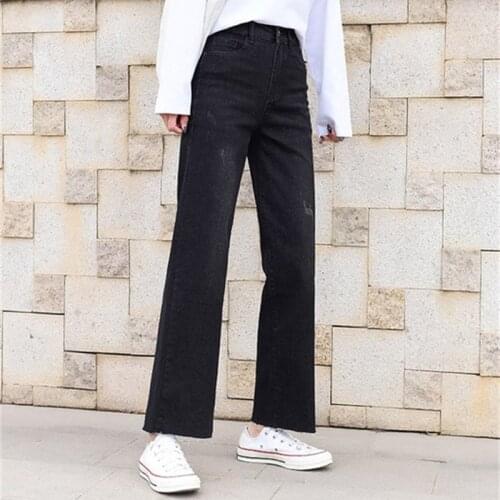 Free Shipping Womens New 2020 Wide Legs Wide Leg Jeans High Waist Straight Loose Loose Skinny Pants
