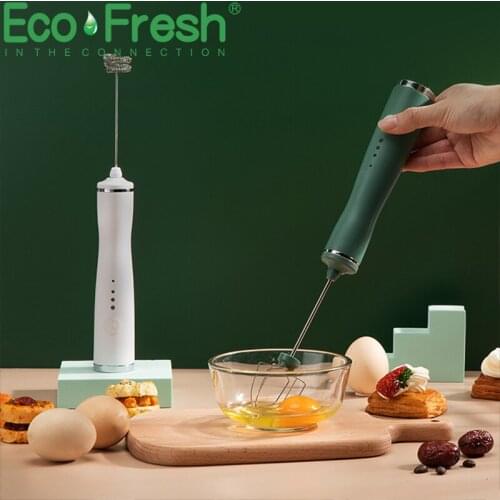 Ecofresh Electric Handheld Milk Frother Blender With USB Charger Bubble Maker Whisk Mixer For Coffee Cappuccino