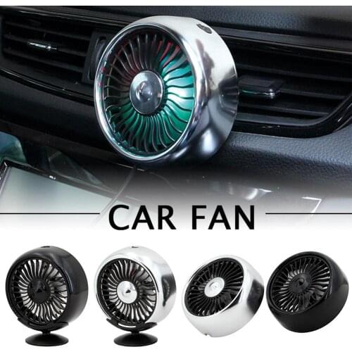2019 Electronic USB Car Fan Dual Head Dashboard 3 Speed Air Conditioner Colorful Light Straight Blade/center Console Optional