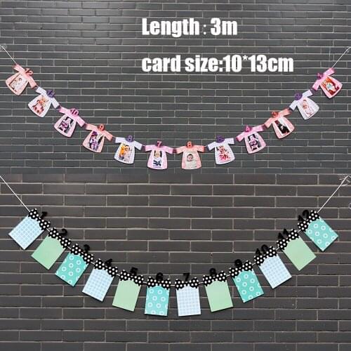 First birthday girl party Baby birthday photo wall party decoration DIY photos banner