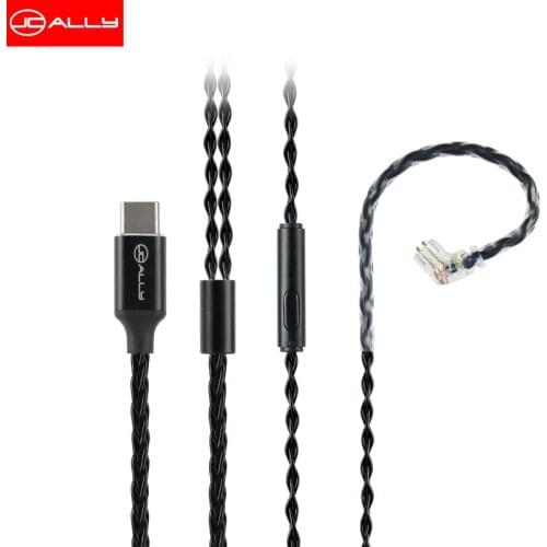 JCALLY Silver Plated Upgrade Cable TYPE-C with MIC HIFI Sport Music Wire for KZ ZSX ZSN AS12 CCA TFZ MMCX 2 Pin 0.75/0.78 QDC