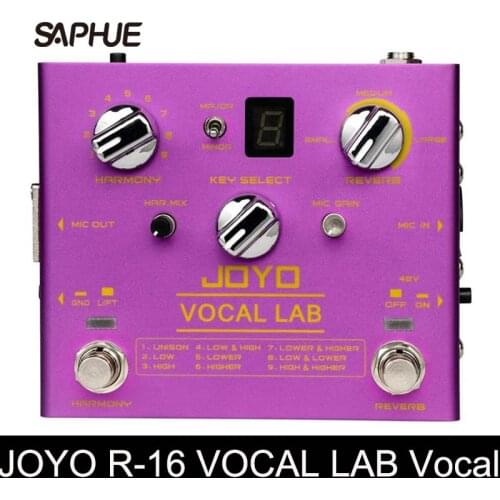 JOYO R-16 Vocal Lab Vocal Harmony 9 Vocal Harmony Multi Effects Specially Designed for Singing Fit with Dynamic Microphone