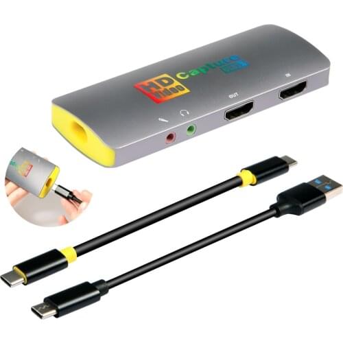 Mirabox 4K Capture Card,USB3.1 Type C Video Capture Card,4K 60FPS HD Audio Video Capture Device for PS4 Switch OBS YouTube