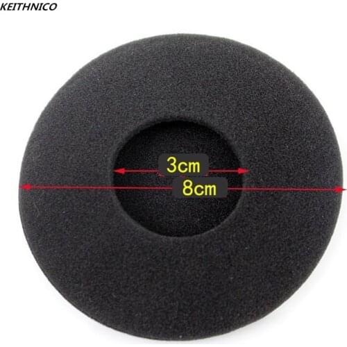 KEITHNICO 10Pcs Headphone Replacement Foam Antislip Ear Pads Headset Earphone Earpads Cover 80mm Black Color