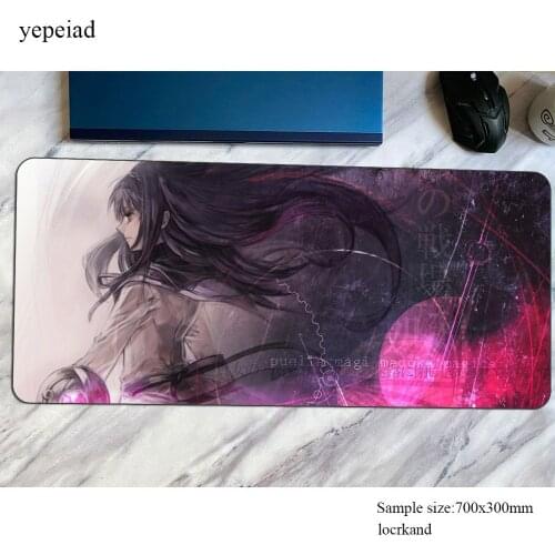 Homura Akemi mouse pad 800x300x3mm Computer mat Boy Gift gaming mousepad large Natural Rubber padmouse keyboard games gamer desk