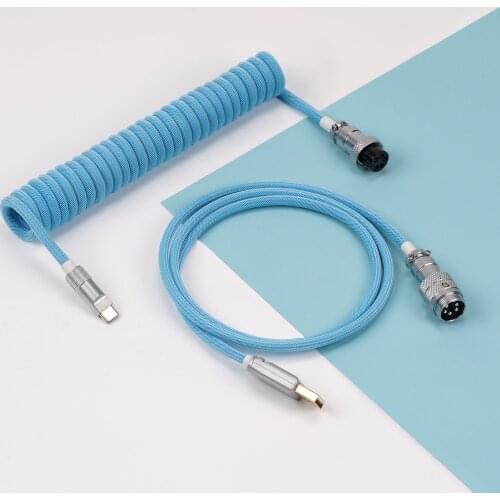 KBDfans Blue Handmade Custom Mechanical Keyboard USB-C Cable