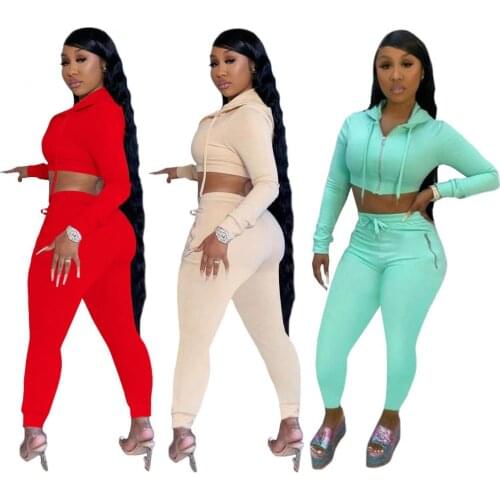 2021 Autumn and Winter New Womens Fashion Casual Sports Suit Two-Piece Suit