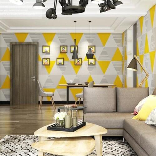Beibehang Nordic style geometric pattern pure paper wallpaper bedroom Simple modern living room dining room background wallpaper
