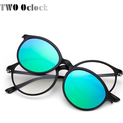 TWO Oclock Ultra-light TR90 Round Clip On Sunglasses Woman Magnetic Glasses Frame Spring Hinge Spectacle Eyewear Accessory L2223