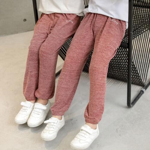 Baby Girl Solid Color Sweatpants Kid Boys Casual Cotton Bloomers Teen Elastic Waist Sports Trousers Spring Autumn Children Pants
