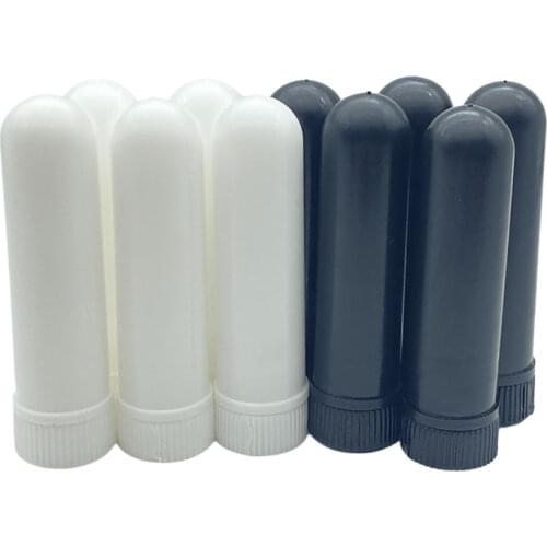 50Pcs/lot Blank Inhaler Tubes for Essential Oil Comes with Cotton Wicks, Refillable, Dropper