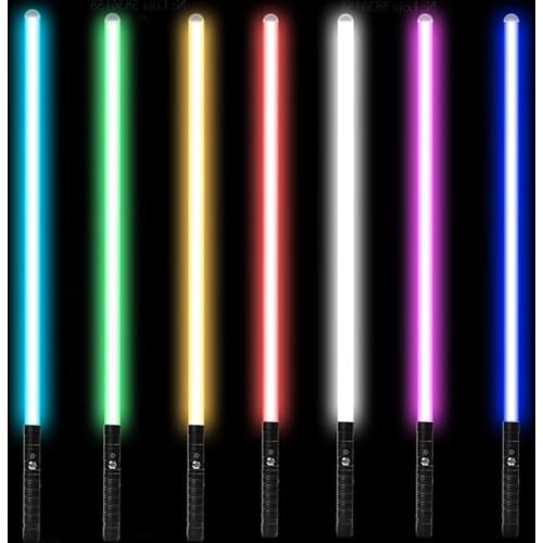 RGB Lightsaber Heavy Dueling Aluminium Alloy Metal Handle Lock Stay Laser Color Toy Swords Rechargeable