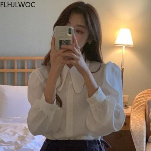 Chic Korea Tops Blusas Fashion Women High Street Outerwear Cardigan Elegant Solid White Single Breasted Button Boyfriend Shirts