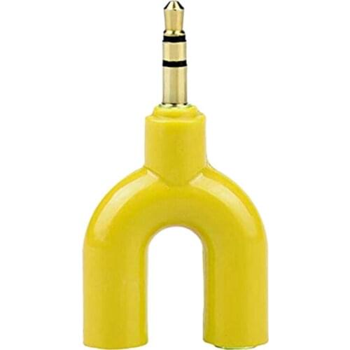 Headphone Audio Splitter U-Shaped 3Pin 3.5mm Jack To2 Dual Adapter for Tablet PC MP3 Phones
