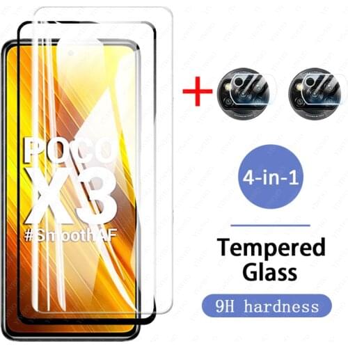 Protective Glass Screen Protectors on poco x3 NFC Film Safty Tempered glass for xiaomi pocophone poko x3NFC x 3 camera lens